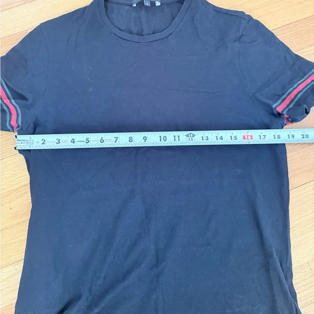 Gucci Black Tee with Red and Green Accents,size medium